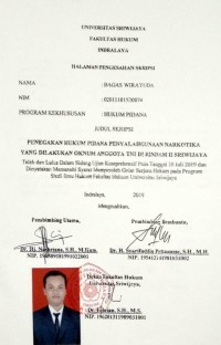 Penegakan Hukum Pidana Penyalahgunaan Narkotika yang Dilakukan Oknum Anggota TNI Di Rindam II Sriwijaya