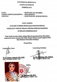 ANALISIS YURIDIS PENEGAKAN HUKUM PIDANA TERHADAP TINDAK PIDANA PENYELUNDUPAN MANUSIA DI BIDANG KEIMIGRASIAN