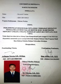 PERLINDUNGAN HUKUM HAK CIPTA BUKU TERHADAP KEGIATAN PENGGANDAAN BUKU KE DALAM BENTUK BUKU ELEKTRONIK MENURUT UNDANG UNDANG NOMOR 28 TAHUN 2014 TENTANG HAK CIPTA