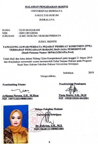 TANGGUNG JAWAB PERDATA PEJABAT PEMBUAT KOMITMEN (PPK) TERHADAP PENGADAAN BARANG DAN JASA PEMERINTAH (Studi Putusan Nomor 20/Pdt.G/2014/ PN. Pwd)