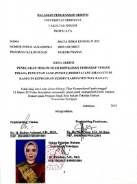 PENEGAKAN HUKUM OLEH KEPOLISIAN TERHADAP TINDAK PIDANA PUNGUTAN LIAR (PUNGLI) DISERTAI ANCAMAN (STUDI KASUS DI KEPOLISIAN RESORT KABUPATEN WAYKANAN)