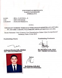 Tinjauan Yuridis Terhadap Perjanjian Kemitraan antara PT. GO-JEK Cabang Palembang Dengan Driver GO-JEK